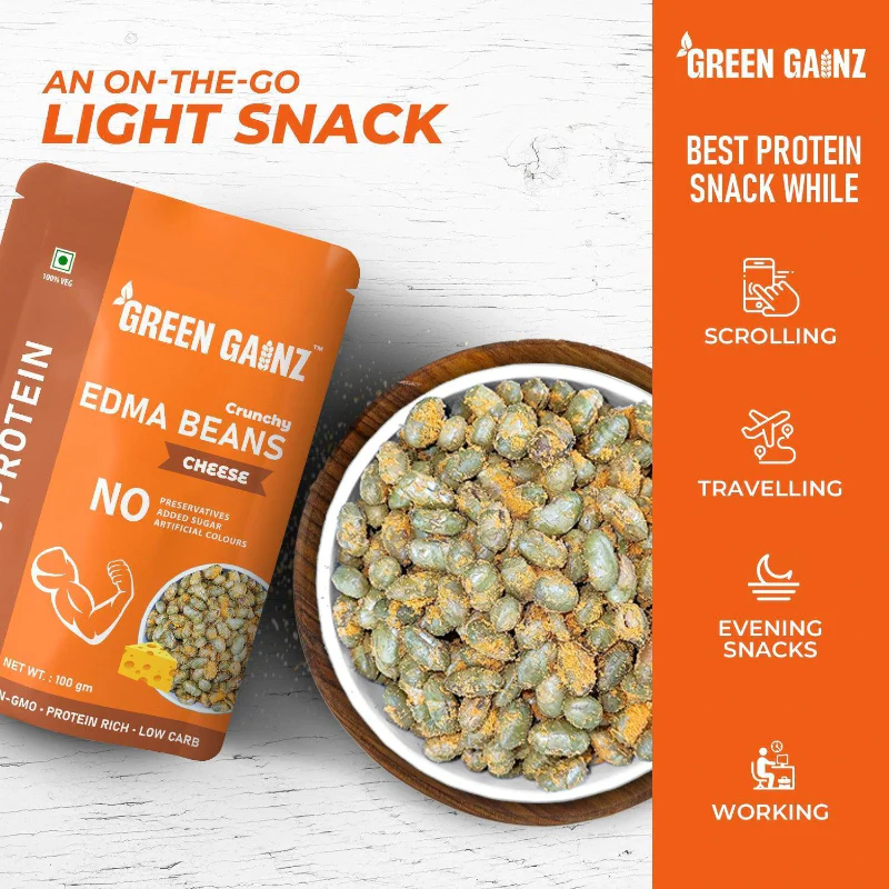 Edamame Cheese Flavour – Pack of 9 | Best Protein Rich Snacks - Image 3